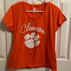 Russell Athletic Orange Clemson Short Sleeve Tee